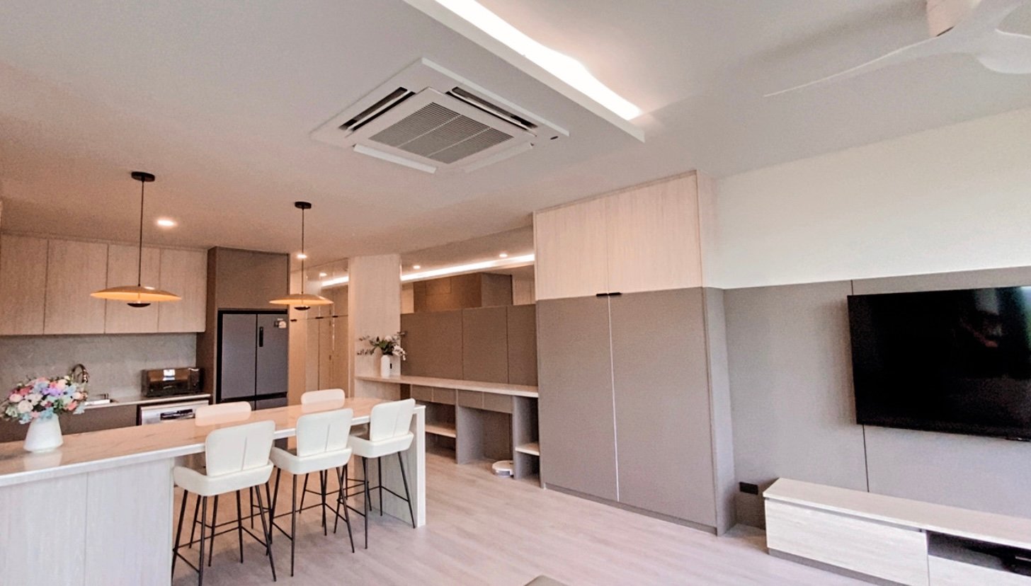 Open Living and Kitchen